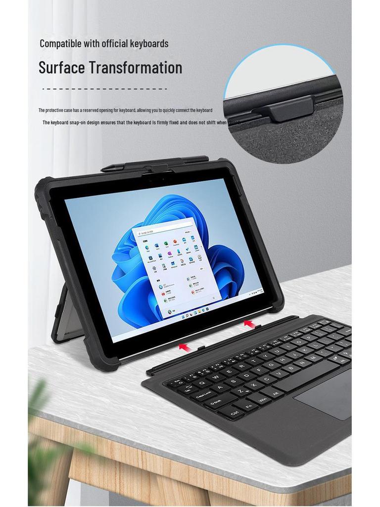 Surface Pro 4/5/6/7 Shockproof Case with Pen Slot & Stand