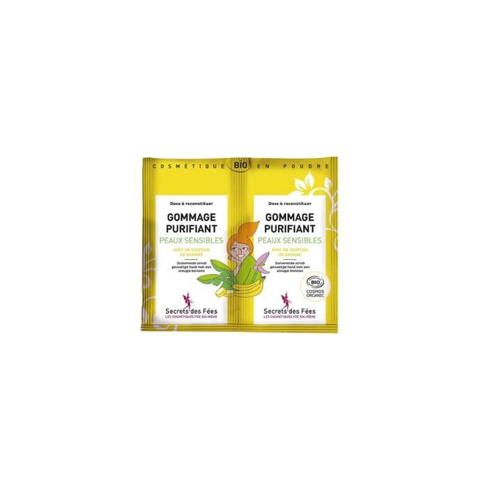 Secrets des Fées -Gommage Visage Bio Purifiant en poudre - 2X4,5g