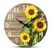Современные Бесшумные Настенные Часы Деревянные Подвесные Настенные Часы Декор Креативные Часы Подсолнух Кофейня