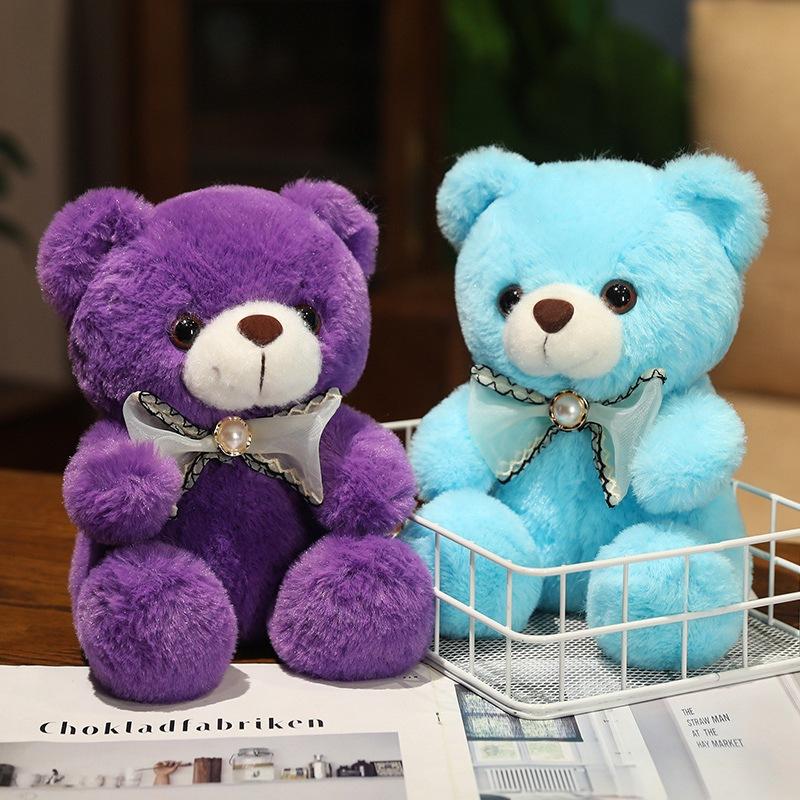 Маленький цветной сидячий плюшевый мишка, кукла, плюшевая игрушка, мишка для обнимашек, кукла для детей для успокоения