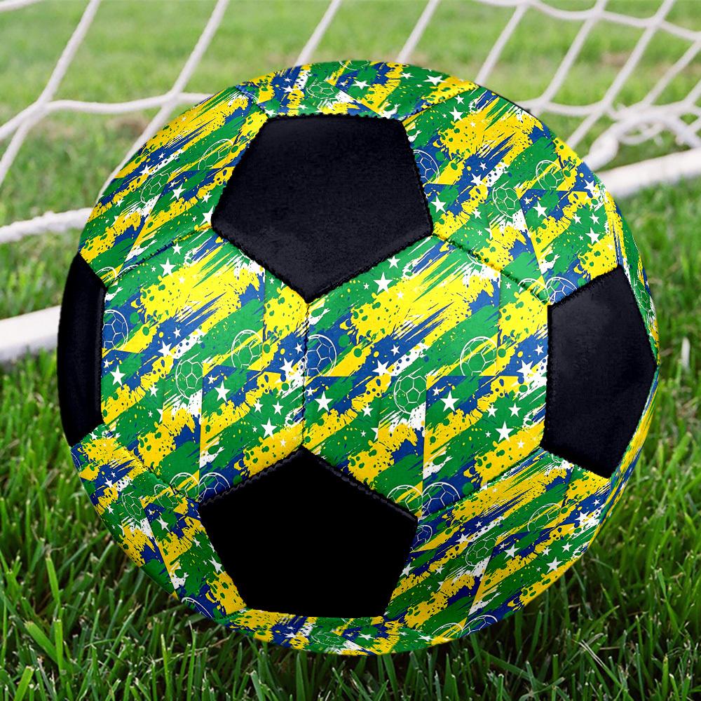 1pc Brazilian Soccer Stars Lightweight PVC Training Soccer Ball, Size 5, Suitable for Indoor and Outdoor TrainingGift y60325