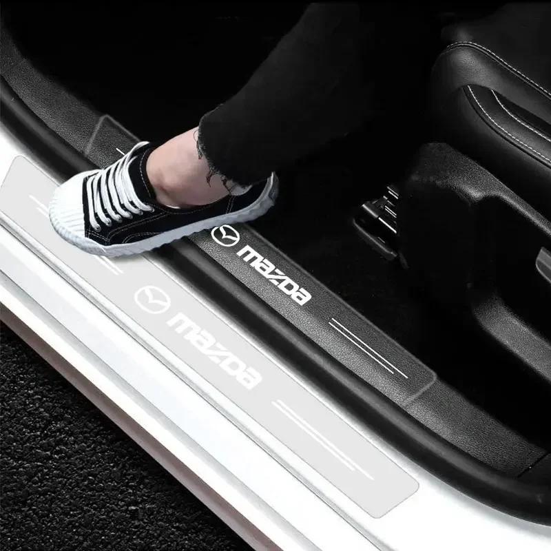 4PCS Clear Car Threshold Entry Guard Decorative Badge for Mazda CX-50 CX-60 CX-90 Axela Auto Accessorie