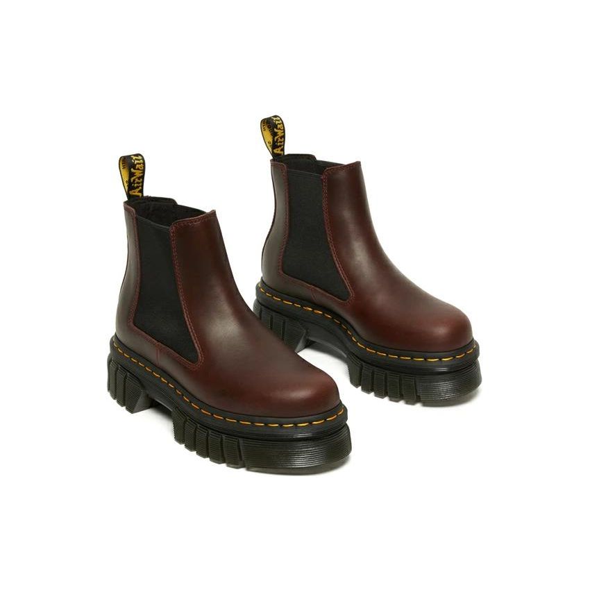 Dr. Martens Короткие ботинки челси из мягкой кожи на платформе Audrick, женские ботинки бордового цвета 27820211