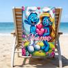 Custom Name Ultrasoft Beach Towel With Smurfs Themeideal For Pool Camping Diving Perfect Travel Essential Vibrant Beach Towel
