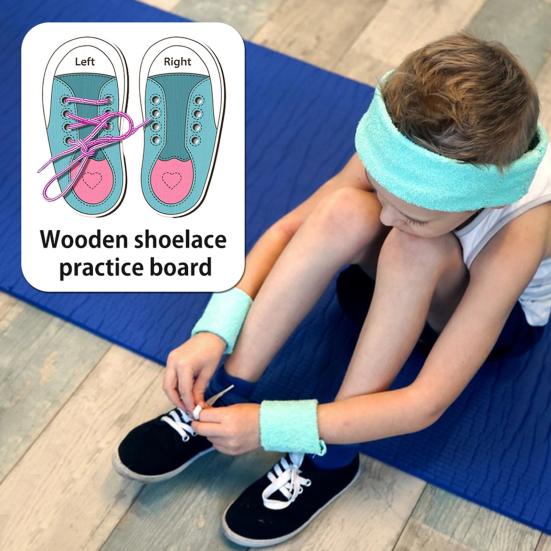 Доска для практики завязывания шнурков Деревянные плоские кроссовки Дошкольное развивающее устройство для шнуровки обуви для детей Раннее развитие Шнуровка обуви