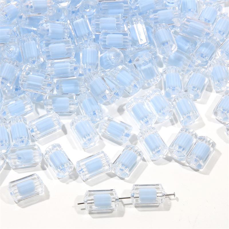 Бусины для браслета ручной работы, акриловые прозрачные матовые цветные гальванизированные бусины для колонн, глянцевые бусины в бусинах, бусины, браслет ручной работы своими руками, ожерелье, свободные бусины