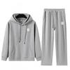 2025 Winter Hooded Tracksuit US Letter Print Streetwear Cotton Blend Sweatshirt Set Men Women