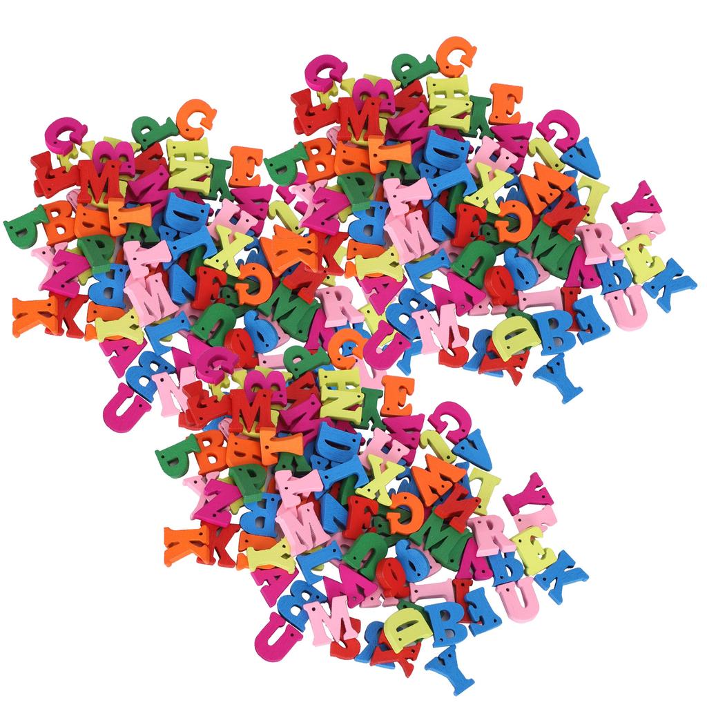 300Pcs Wooden Letters Craft Colorful HandMade Craft Children Education Supplies