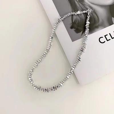 Сладкая и крутая комбинированная цепочка с broken silver, новая популярная нишевая шейная цепочка, цепочка на ключицы, женские аксессуары для шеи