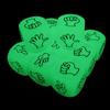 2CM Finger Guessing Dice Funny Portable 6 Sides Glow In The Dark Solid Acrylic Pocket-sized Rock Paper Scissors Mini Dice Game Entertainment Toy