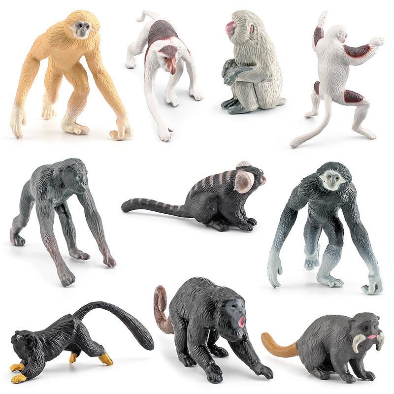 Detailed Pvc Primate Figurine Collection Including Lifesize Monkeys And Lemurs For Display