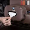 BMW Car Headrest Tissue Box, Premium PU Leather Hanging Napkin Holder, Universal Auto Seat Back Tissue Case,Car Interior Accessories