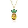 Позолоченное серебряное колье с каменным ананасом