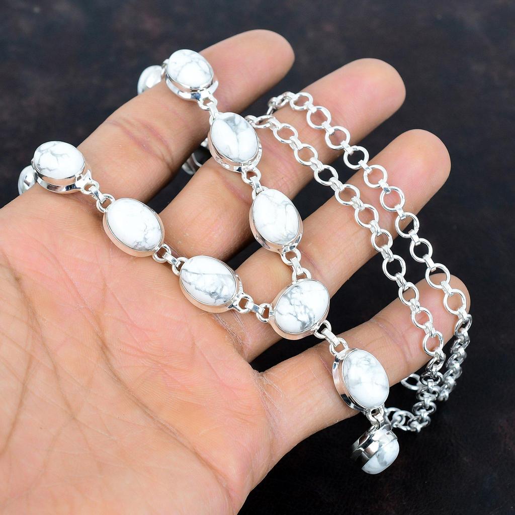 Ожерелье из драгоценных камней Хаулит, уникальное ювелирное украшение, ожерелье из стерлингового серебра 925 пробы, регулируемая цепочка, ожерелье ручной работы, ожерелье из драгоценных камней, подарок на помолвку