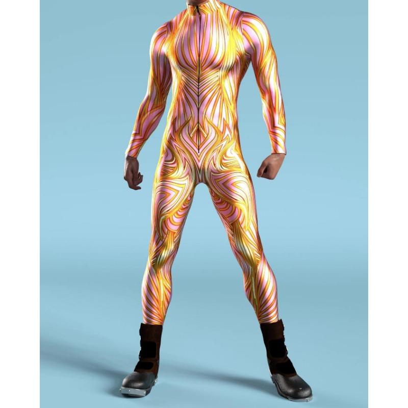 Костюм для взрослых мужчин с 3D-принтом Mecha, комбинезон на молнии, боди Zentai, игровой костюм для вечеринки, женский костюм для косплея 2024