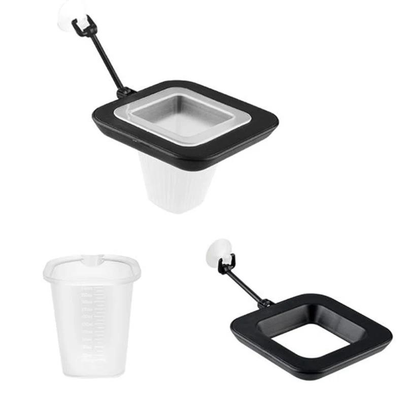 1pc Plastic Feeder Set With Suction Cup For Aquarium Red Worm Feeding Fish Tank Cone Live Food Tapered Hopper Basket Supplies