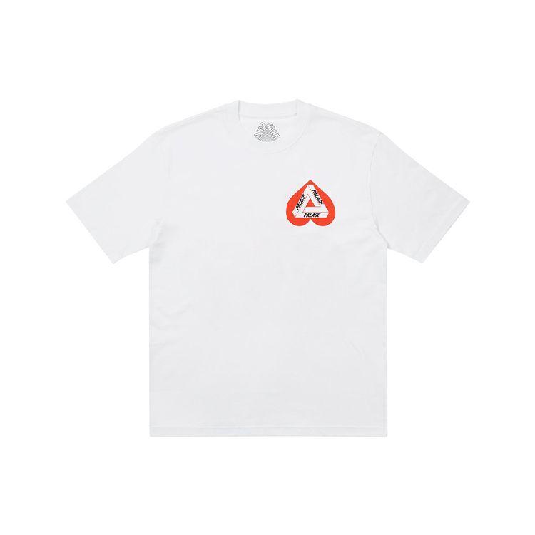 Palace Футболка с коротким рукавом Tri-Ferg с сердечным узором, топы унисекс, белая P20TS105
