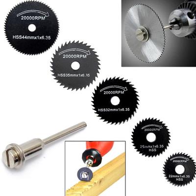 6 шт./компл. 22-44 мм мини HSS дисковая пила, вращающийся инструмент для Dremel, металлический резак, электроинструмент, режущие диски по дереву, дрель, отрезная оправка