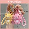 Cute Cartoon Bear Keychain Adorable Smiling Bear Pvc Key Ring For Bags And Gifts