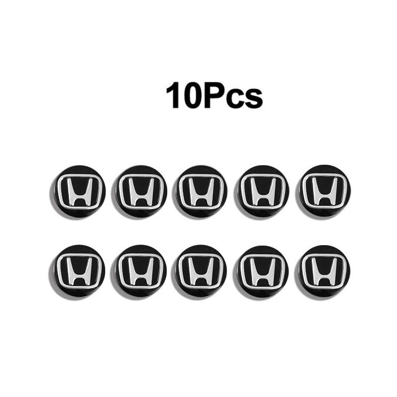 CLSGX1 10Pcs Aluminum Car Key Emblem Sticker Decoration Decals For Honda Civic Fit Jazz Accord Pilot CRV Odyssey Passport City Shuttle