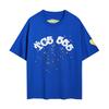 24S cross-border European and American trendy brand Sp5de spider web 555 portrait letter foam short-sleeved t-shirt men's and women's high street 