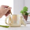 Керамическая кружка для воды высокой ценности с крышкой и ложкой, бытовая, термостойкая, офисная, маленькая, свежая и простая, в стиле минимализма