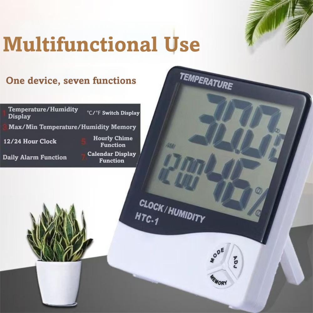 3 Button Control Digital Temperature Humidity Meter LCD Thermohygrometer Household Room