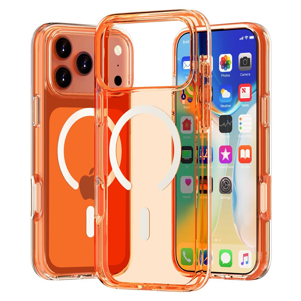 For iPhone 17 Pro Magnetic Case Compatible with MagSafe PC + TPU Clear Phone Cover