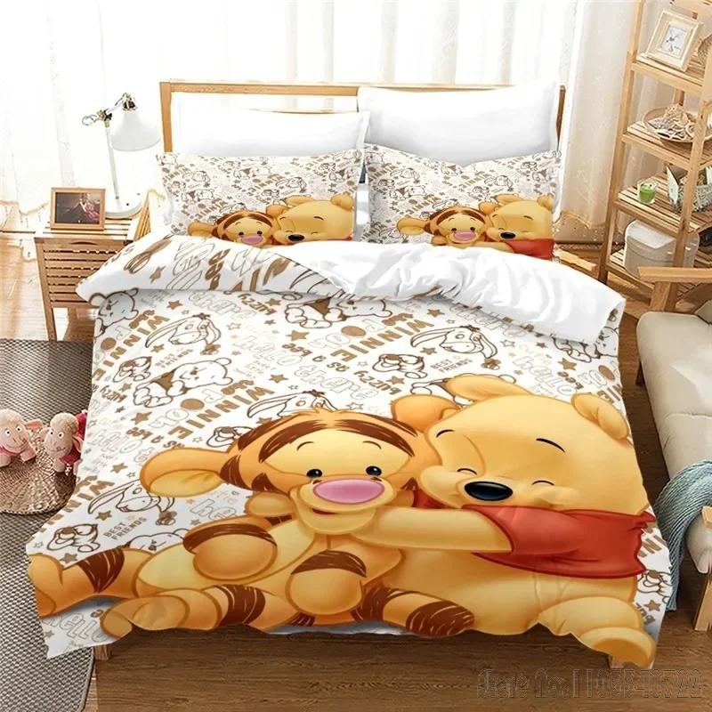 Winnie The Pooh Piglet Honey Pot Cartoon Duvet Cover Set HD Comforter Cover for Kids Bedding Sets Bedclothes Bedroom Decor