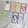Прозрачный для Magsafe Мягкий ТПУ 2 в 1 Магнитный чехол для iPhone 17 16 15 14 13 12 11 Pro Max Plus Air Конфетный цвет Прозрачная крышка