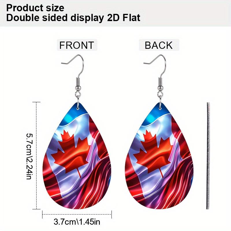Серьги-пусеты с флагом Дня Канады, Модные серьги, Легкие серьги-подвески, Ювелирные изделия с кленовым листом Канады, Аксессуары для вечеринок