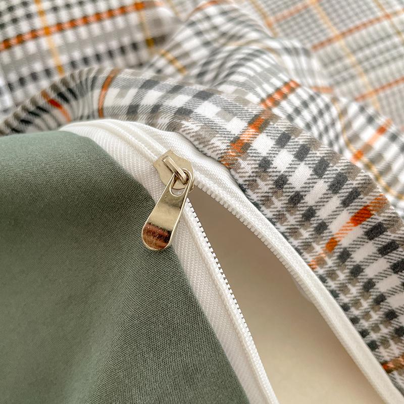 Комплект постельного белья из хлопка с узором в скандинавскую клетку, пододеяльник, наволочка, простыня, комплект постельного белья размера «queen-size» и «king-size»