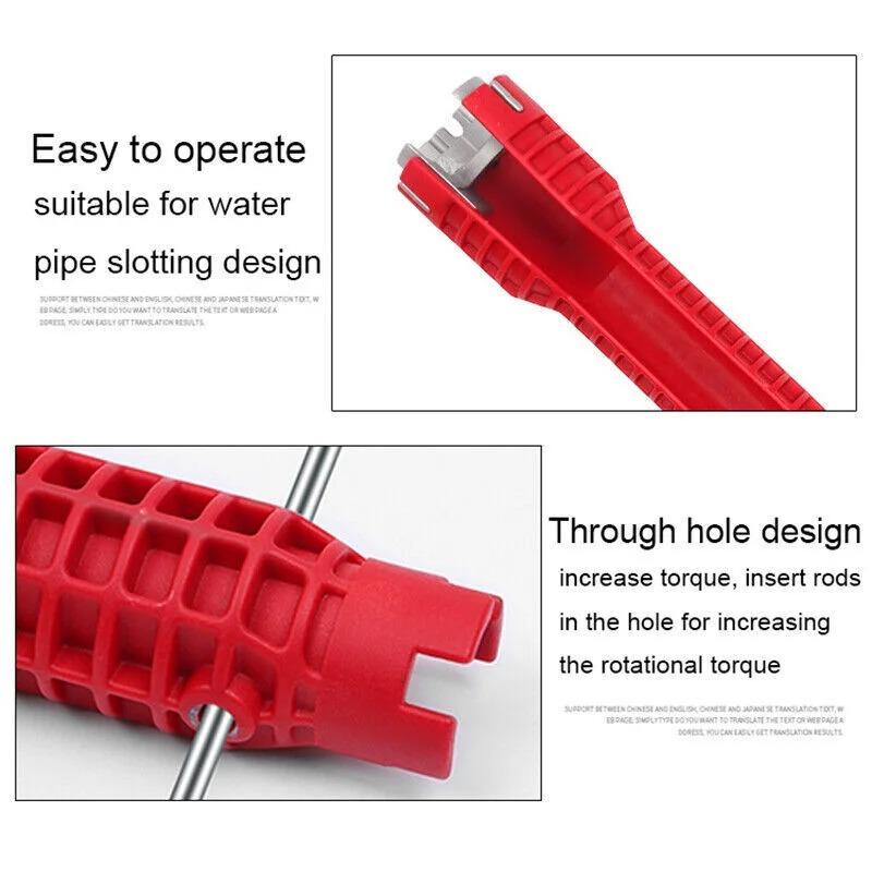 3PCS 5 In 1/8 In 1 Flume Wrench Anti-slip Kitchen Sink Repair Tools Bathroom Faucet Assembly Key Plumbing Installation Wrench