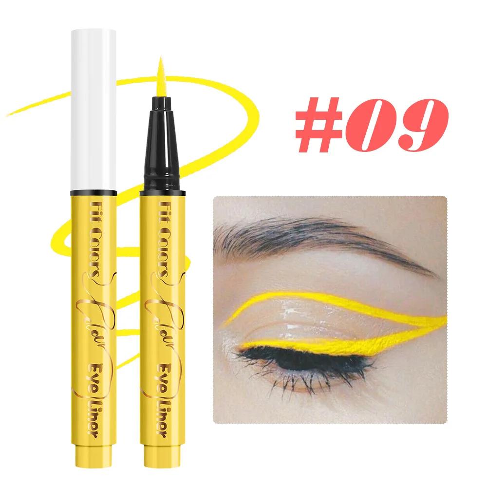 12 цветов жидкой подводки для глаз неоновые цвета подводка для Хэллоуина подводка для глаз ручка водостойкая флуоресцентная краска для лица и тела макияж