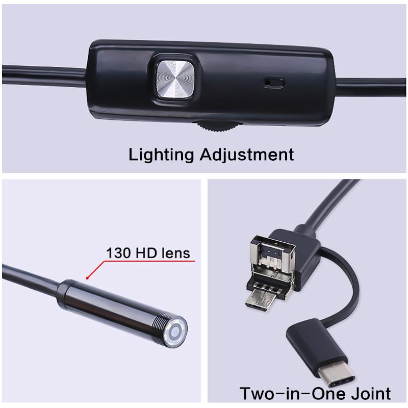 6 LED Водонепроницаемая 5,5 мм/7 мм/8 мм камера для осмотра эндоскопа с объективом для Android Windows MAC