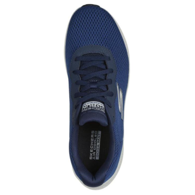 Skechers Мужские удобные универсальные сетчатые кроссовки для бега из синтетической кожи, низкие, мужские кроссовки, темно-синие 220864-NVY
