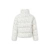 Li-Ning Full Print Stand Collar Loose Short Knitted Down Jacket Women Outerwear Off-White AYMT078-8
