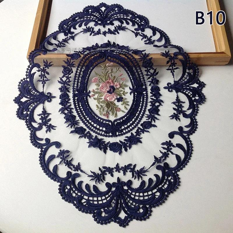 1PC Dinning Table Cover Embroidered Table Cloth Elegant Round Lace Tablecloth Coffee Coasters Napkin Party Wedding Decoration