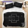 Flames Rammstein Rock Spirit Bedding (1 * duvet cover + 2 * pillowcase, without core) 2D Flat Bedding set Christmas birthday gift Soft and comfortable