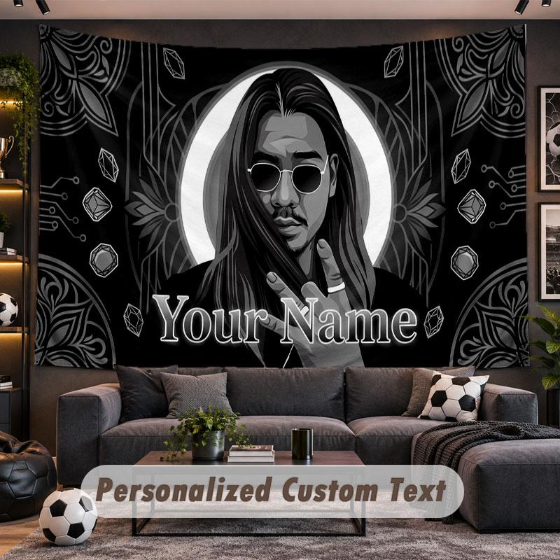 Wall Hanging Tapestry Custom NameApache 207 Pattern Personalized Printed Fabric Wall Decor