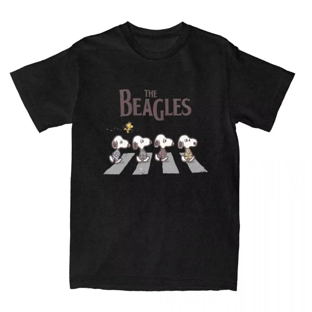 Модные Футболки с Принтом Peanuts Snoopy The Beagles Мужские Женские Хлопок Комикс Woodstock Футболка Подарок на День Рождения Мужские Топы