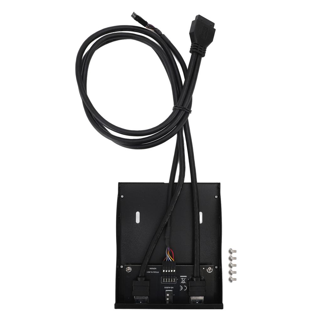 Панель для гибких дисков 3,5 дюйма 19PIN на 2 порта USB A 1 HD Sound Port Hub Металлическая передняя панель с наушниками