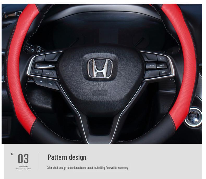 Universal Anti-Slip Carbon Fiber Steering Wheel Cover, Sweat-Absorbent, Leather, 4-Seasons Car Interior Protection