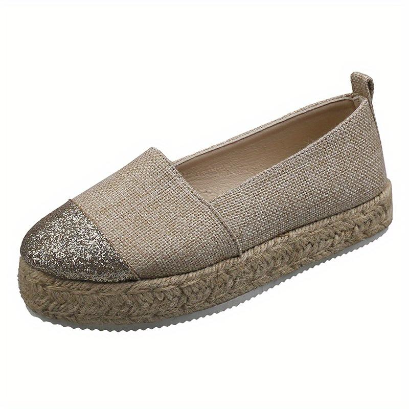 Женские эспадрильи, прогулочные туфли без шнуровки с блестками, повседневные кроссовки на платформе на толстой подошве для музыкального фестиваля