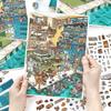 New Food Street Series Miniature Landscape Sticker PET Large Size 3D Landscape Sticker DIY Cartoon Toy Game Stickers Gift