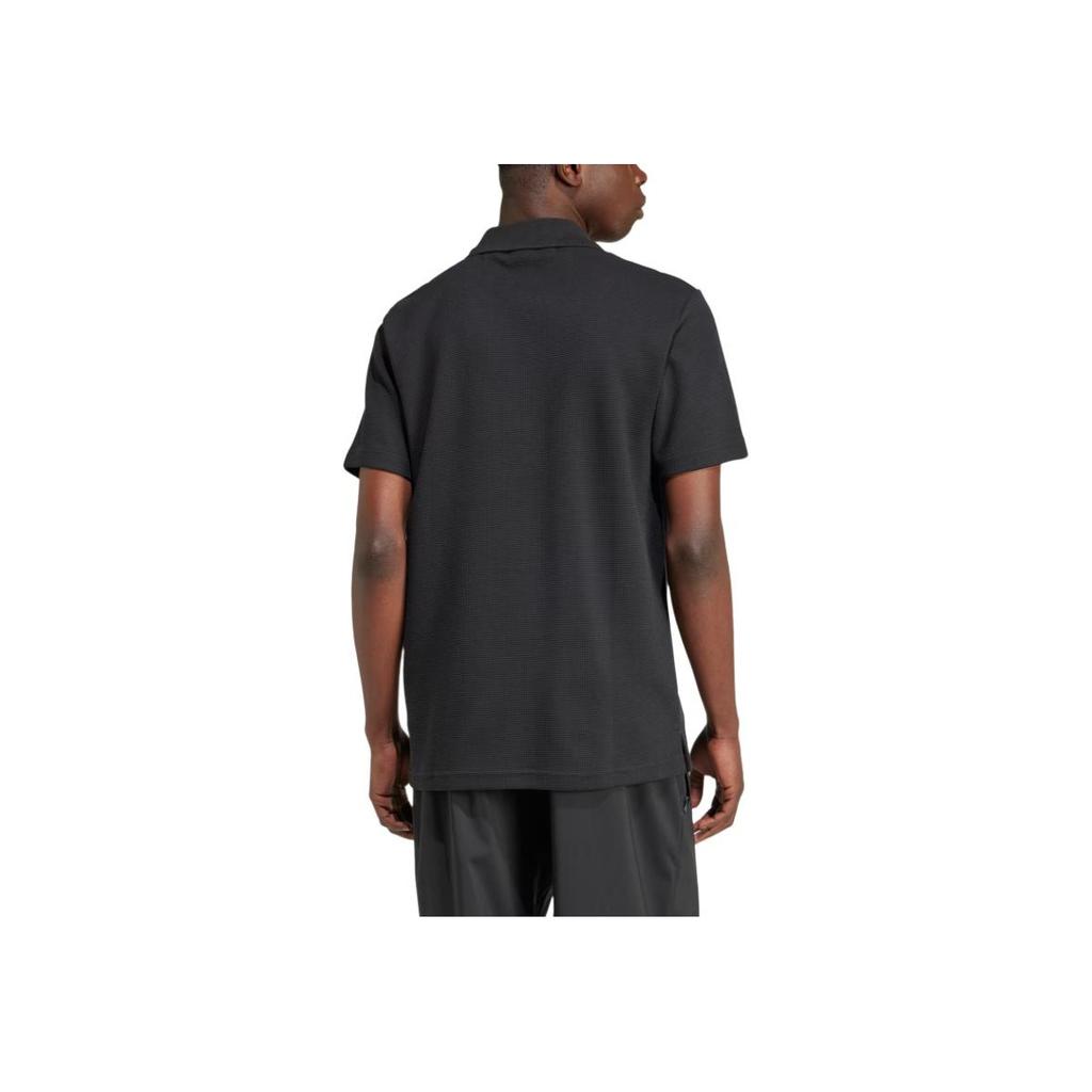 adidas Оригинальная футболка-поло Originals Essential Trefoil Essentials Waffle для мужчин, черная, IW5803