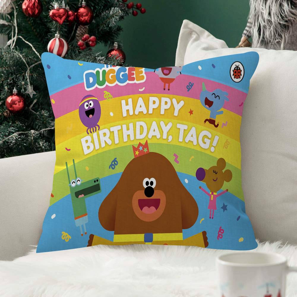 Hey Duggee Happy Birthday kids Print Throw Pillow Case Cushion Covers for Home Sofa Chair Decorative Pillowcases