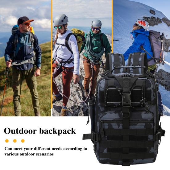 Fishing Backpack Large Capacity Waterproof Oxford Cloth Multi-pockets Outdoor Travel Camping Hiking Hunting Fishing Gear Accessories Storage