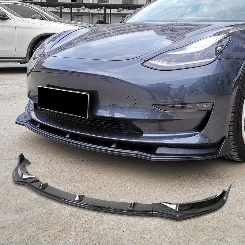 Трехсоставной литьевой передний бампер-губа для Tesla Model 3
