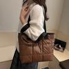 Puffer Tote Bag Bag Glossy Puffy Handbag Women Quilted Shoulder Lightweight Zip Closure Purse
